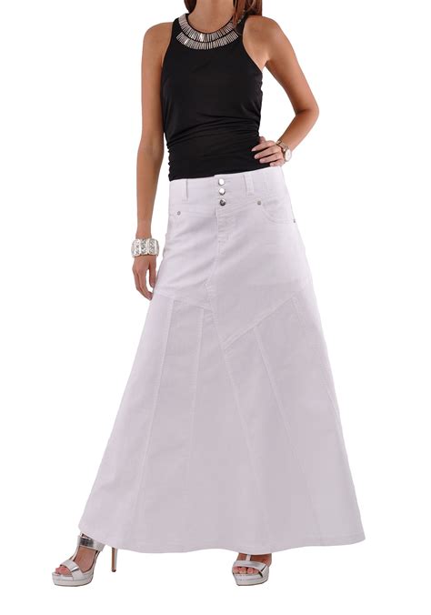 amazon long jean skirts|best long denim skirts.